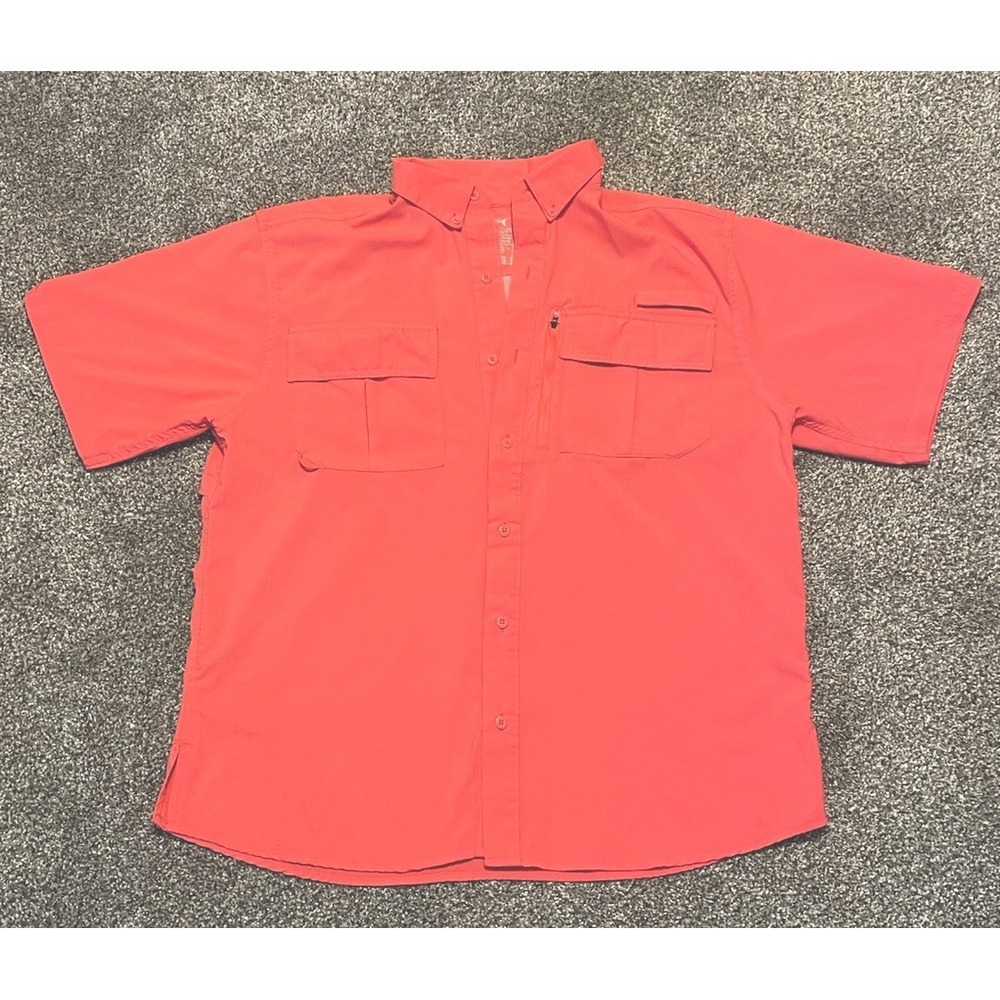 Silver Bait Fishing Shirt Button Down Pockets Breathable Mesh Back Lightweight L